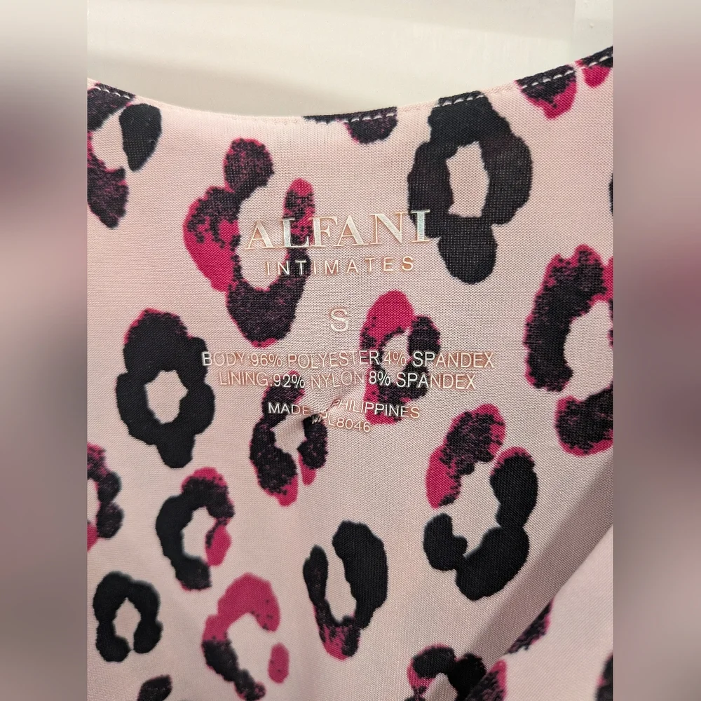 Alfani Intimates Pink Leopard Print Sleep Dress Nightgown | Small - Picture 4 of 4